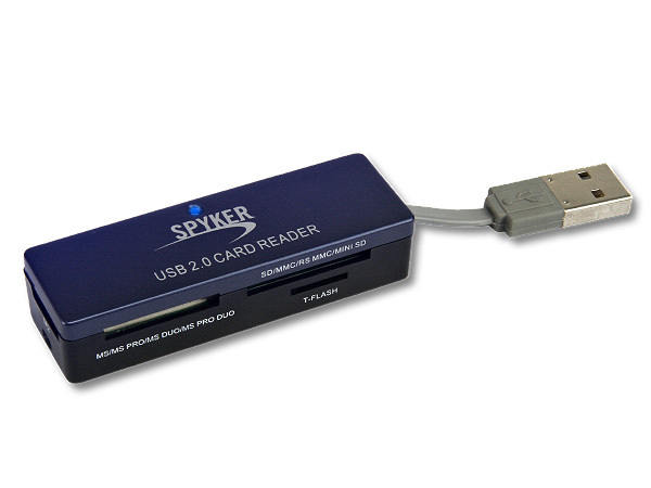 MINI LECTEUR DE CARTES MEMOIRES USB v2.0 C04-BLU